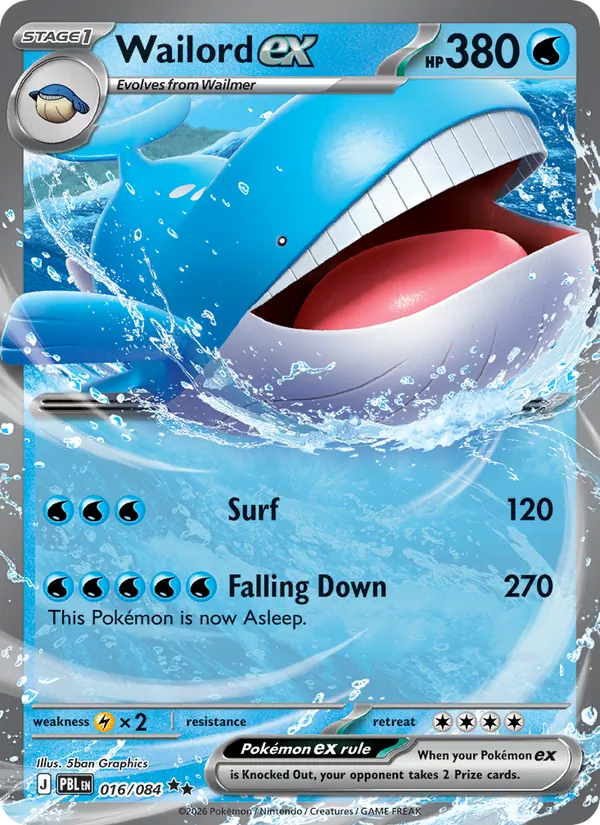 Card Wailord ex from the Pitch Black set