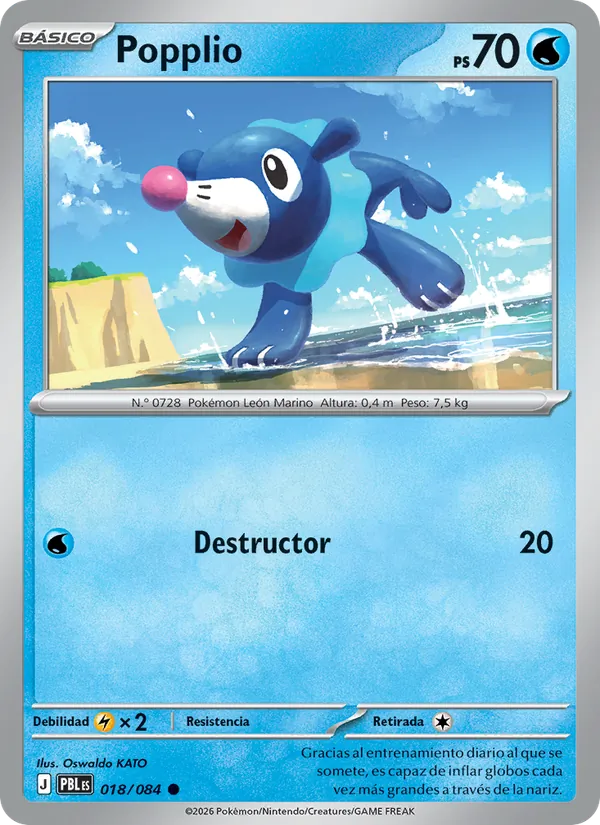 Carta Popplio del set Oscuridad Absoluta