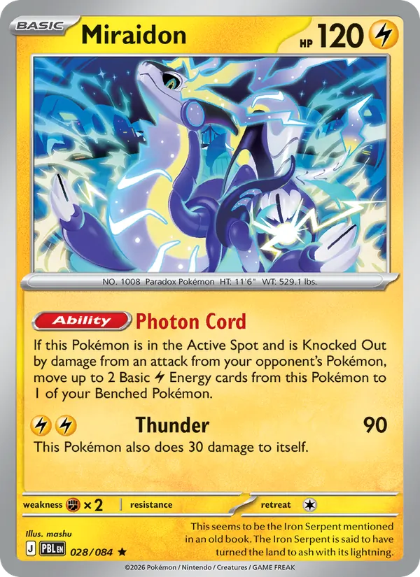 Card Miraidon from the Pitch Black set