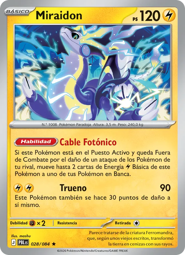 Carta Miraidon del set Oscuridad Absoluta