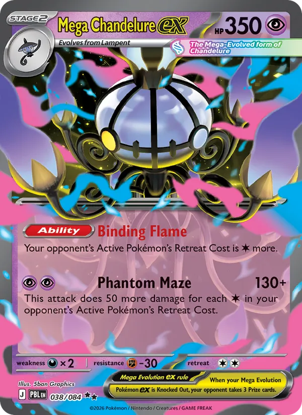 Card Mega Chandelure ex from the Pitch Black set