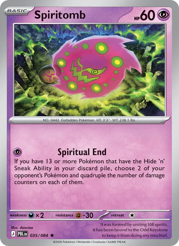 Card Spiritomb from the Pitch Black set