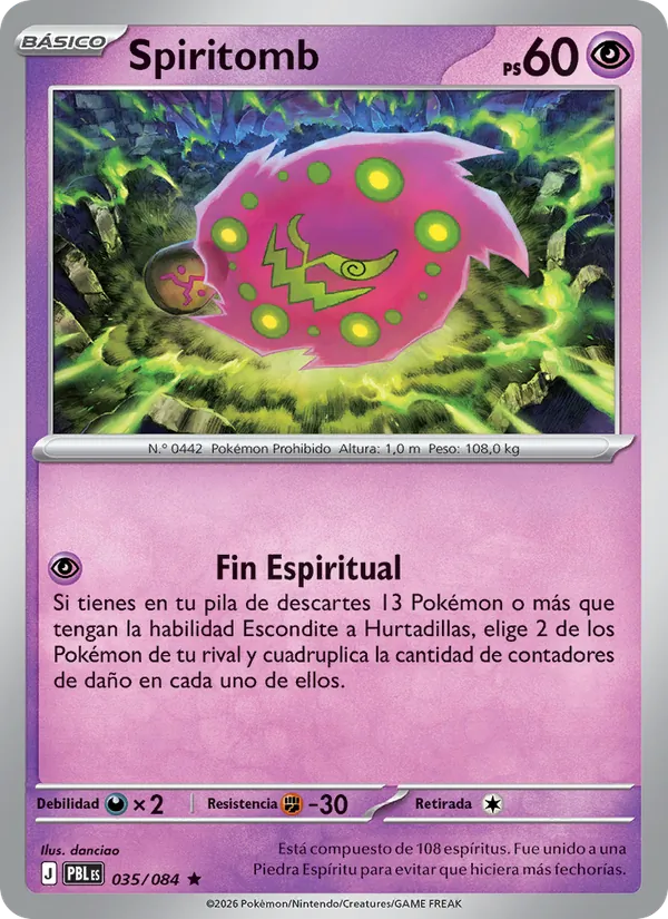 Carta Spiritomb del set Oscuridad Absoluta