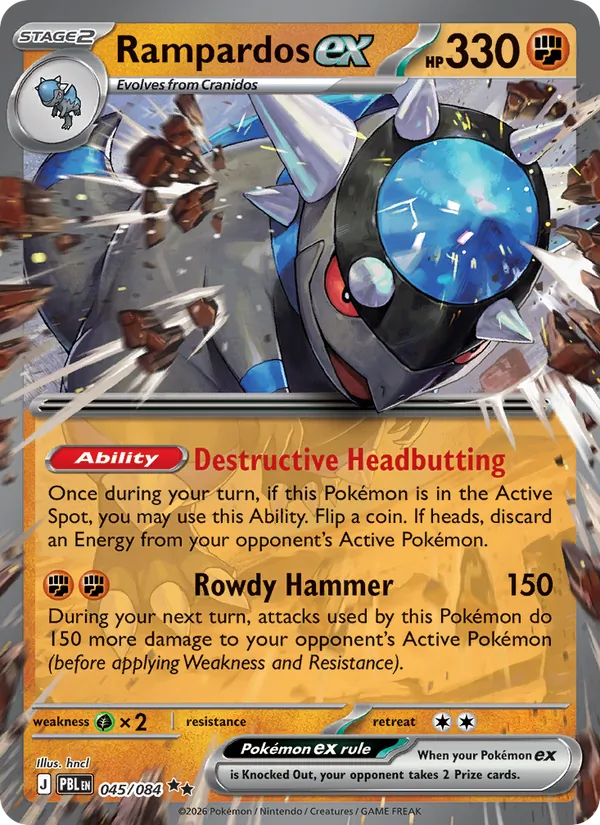 Card Rampardos ex from the Pitch Black set