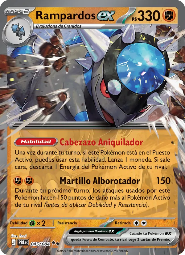 Carta Rampardos ex del set Oscuridad Absoluta