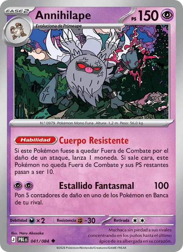 Carta Annihilape del set Oscuridad Absoluta