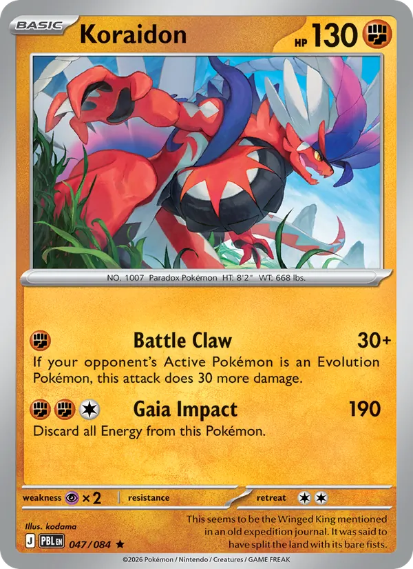 Card Koraidon from the Pitch Black set
