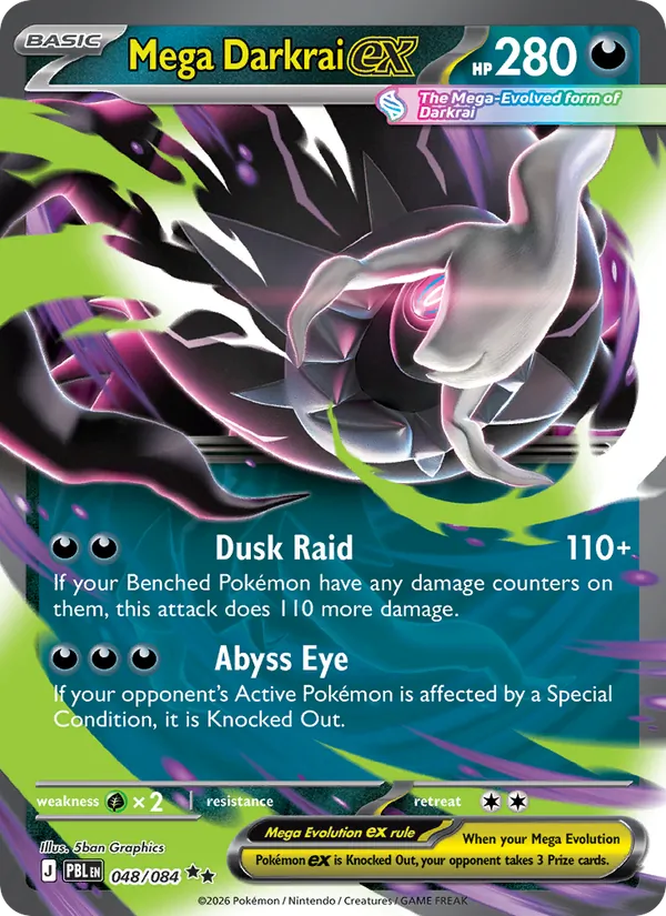 Card Mega Darkrai ex from the Pitch Black set