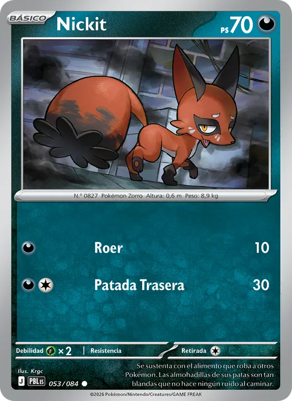 Carta Nickit del set Oscuridad Absoluta