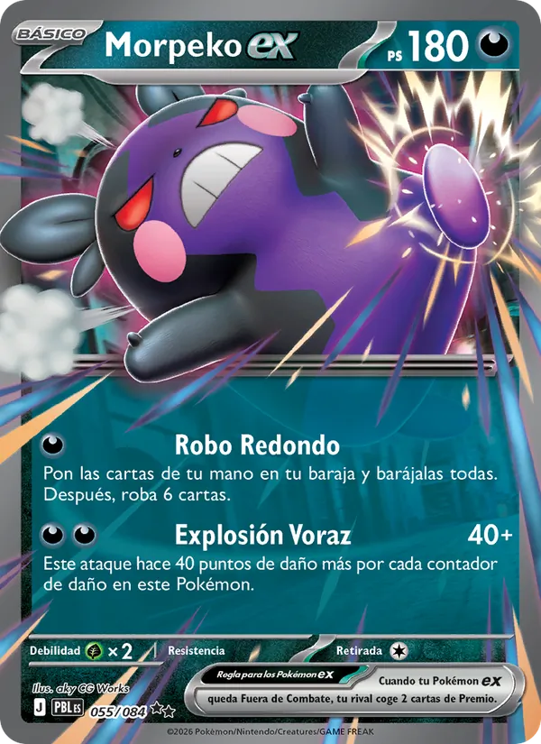 Carta Morpeko ex del set Oscuridad Absoluta