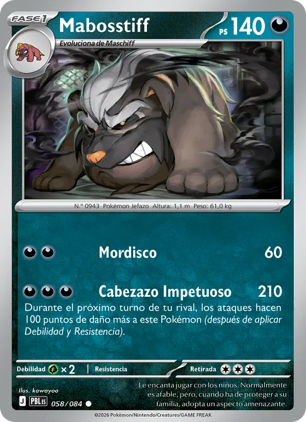 Carta Mabosstiff del set Oscuridad Absoluta