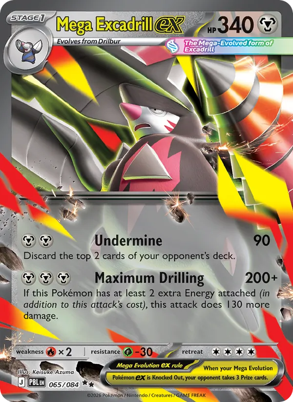Card Mega Excadrill ex from the Pitch Black set