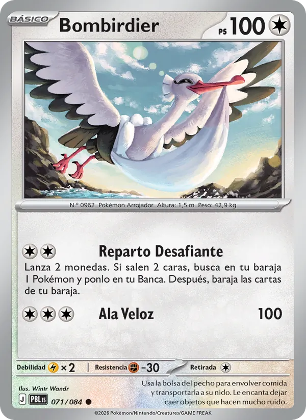 Carta Bombirdier del set Oscuridad Absoluta
