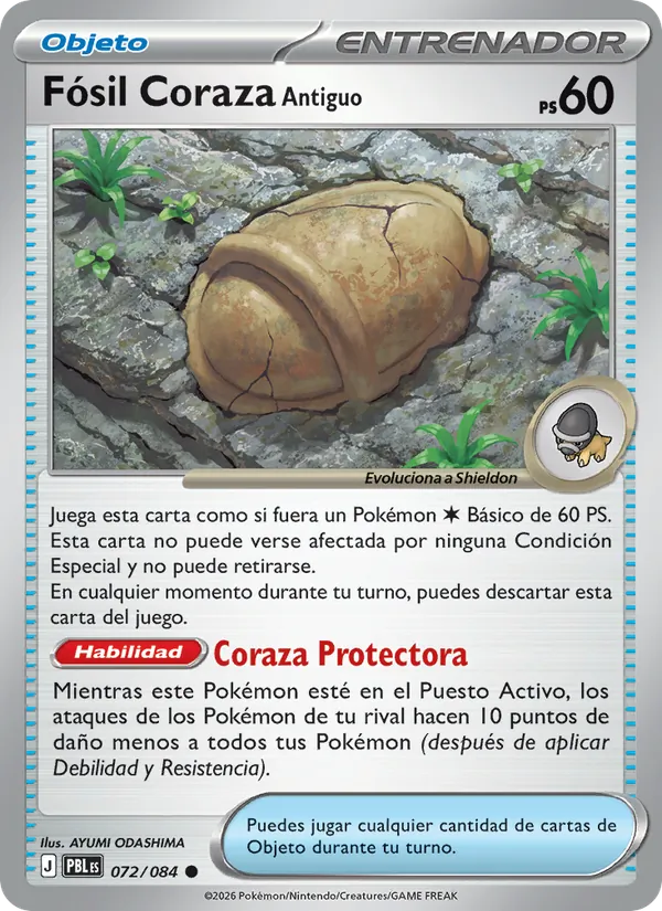 Carta Fósil Coraza Antiguo del set Oscuridad Absoluta