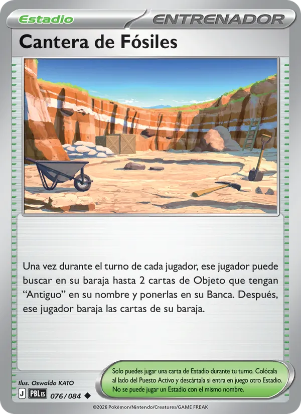 Carta Cantera de Fósiles del set Oscuridad Absoluta