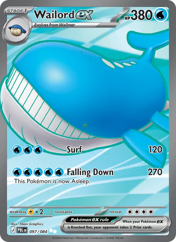 Card Wailord ex from the Pitch Black set
