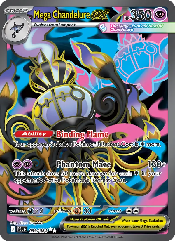Card Mega Chandelure ex from the Pitch Black set