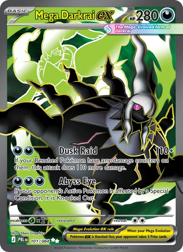 Card Mega Darkrai ex from the Pitch Black set