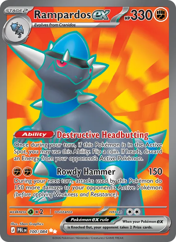 Card Rampardos ex from the Pitch Black set