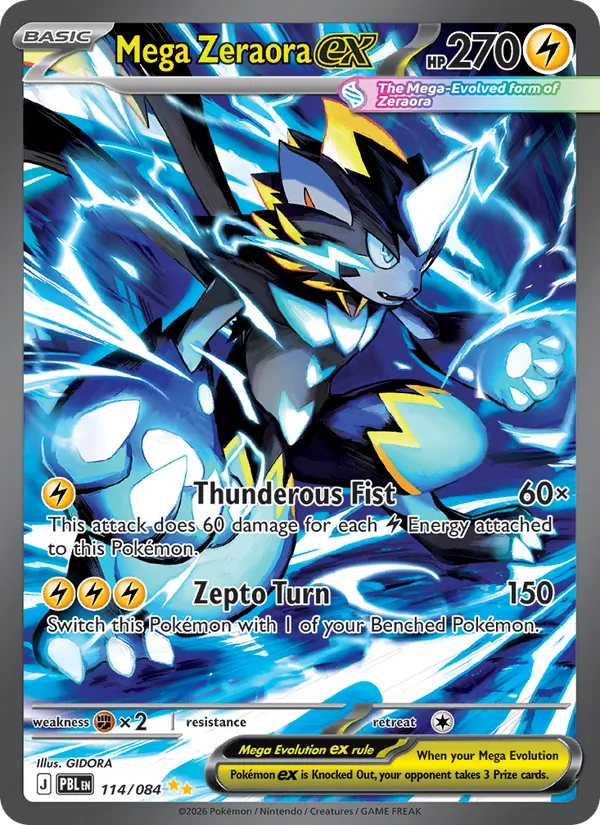 Card Mega Zeraora ex from the Pitch Black set