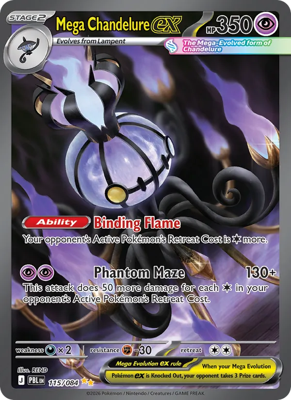 Card Mega Chandelure ex from the Pitch Black set