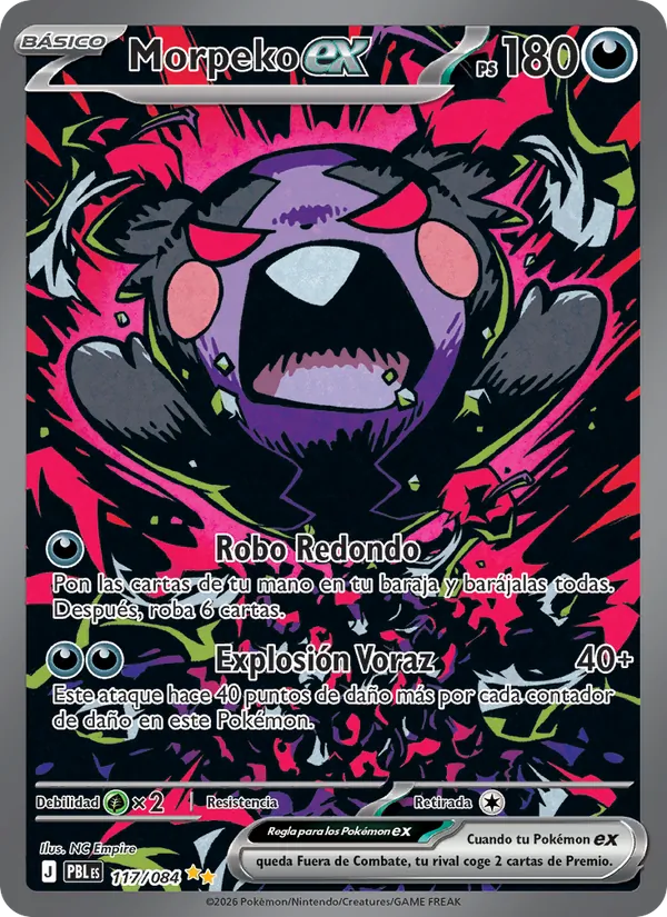 Carta Morpeko ex del set Oscuridad Absoluta