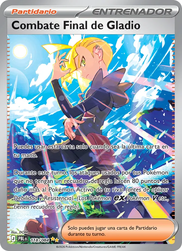 Carta Combate Final de Gladio del set Oscuridad Absoluta
