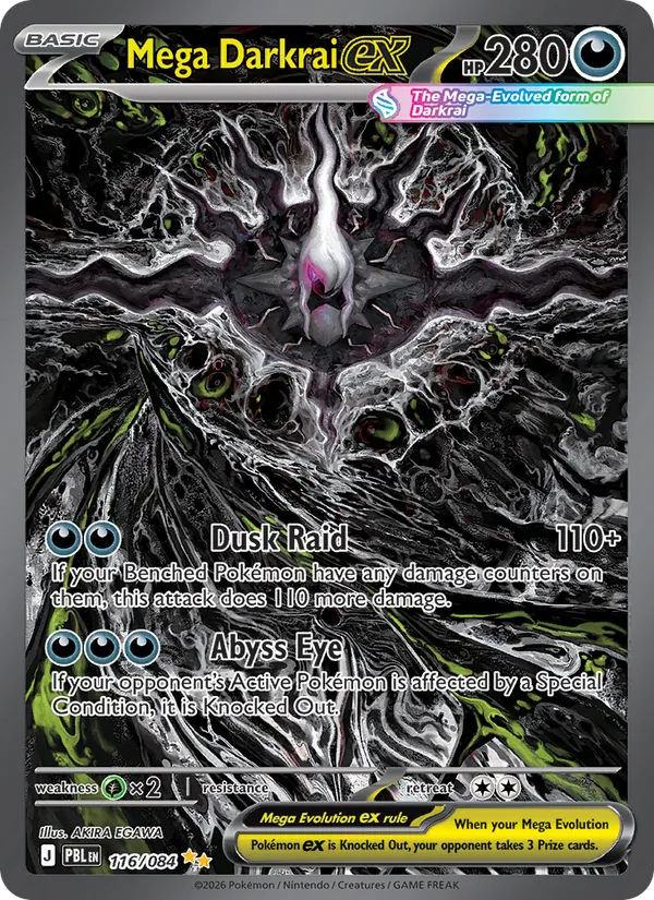 Card Mega Darkrai ex from the Pitch Black set