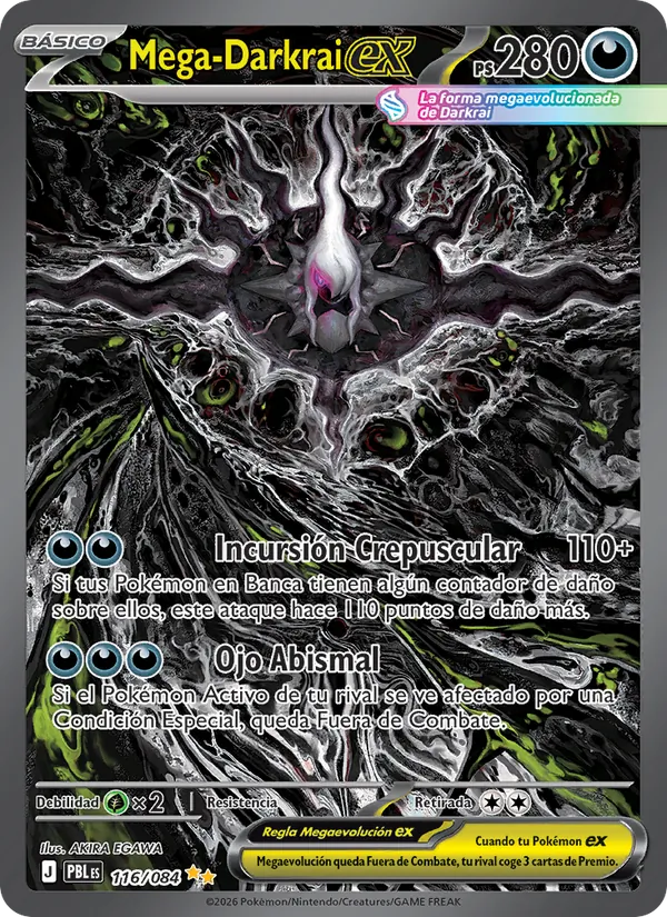 Carta Mega-Darkrai ex del set Oscuridad Absoluta